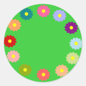Sticker vert couronne de fleurs (Devant)