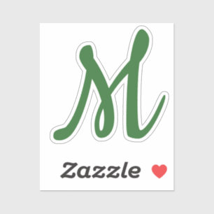 Sticker Vert foncé uni élégant moderne monogramme propre n