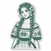 Sticker Vert Mujer Mexicana (Devant)