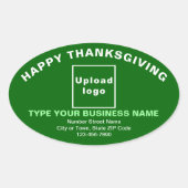 Sticker vert ovale de Thanksgiving (Devant)