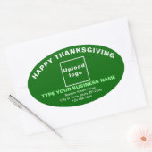 Sticker vert ovale de Thanksgiving (Enveloppe)