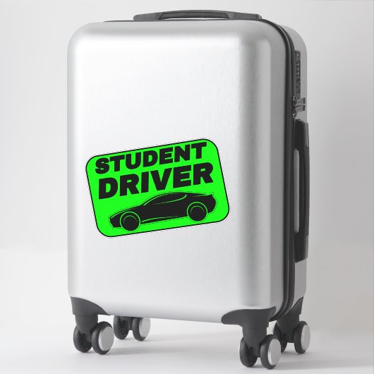 Sticker vert pour voitures neuves (conducteur étud (Sur valise)