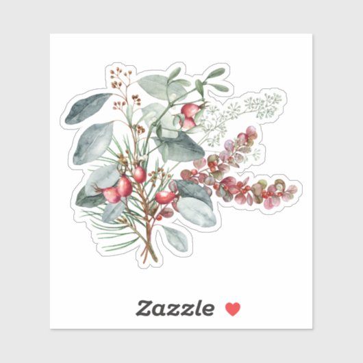 Sticker vert vert vert rouge (Feuille)