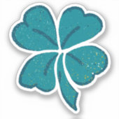 Sticker Verte Lucky Clover Shamrock Saint Patrick`s Day (Recto)