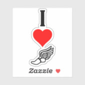 Sticker Vertical I Love Track et Champ I Heart Running (Feuille)