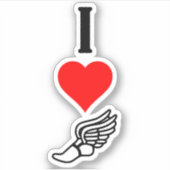 Sticker Vertical I Love Track et Champ I Heart Running (Devant)