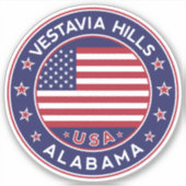 Sticker Vestavia Hills Alabama, Vestavia Hills (Devant)