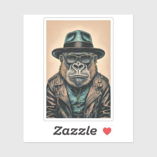 Sticker Veste en cuir Gorilla (Feuille)