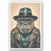 Sticker Veste en cuir Gorilla (Devant)
