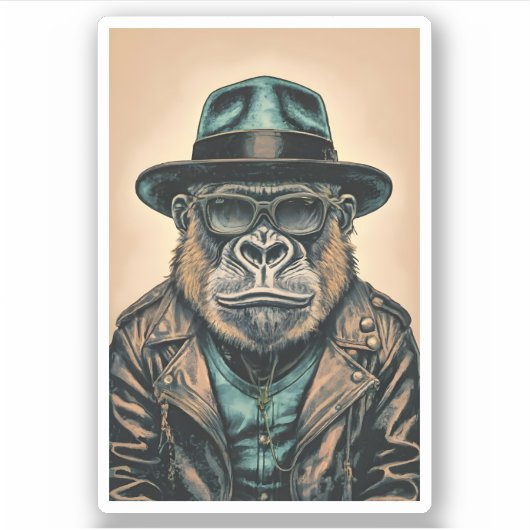 Sticker Veste en cuir Gorilla (Devant)