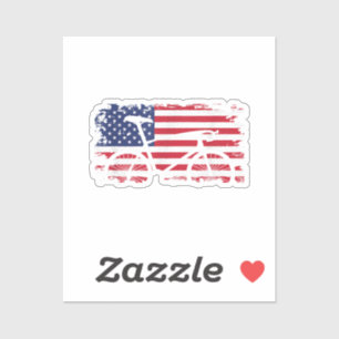 Sticker Vêtements de cyclisme sur route de drapeau américa