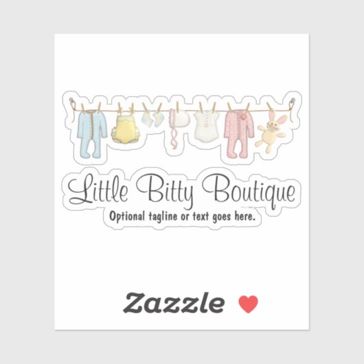 Sticker Vêtements pour bébés Ligne de vêtements pour bébés (Feuille)