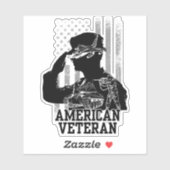 Sticker Vétéran américain (Feuille)
