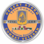 Sticker Vétéran de la 12e brigade d'aviation de combat con (Devant)