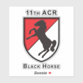 Sticker Vétéran du 11e régiment de cavalerie blindé (Feuille)