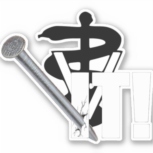 Sticker Veterinary Nailed It ! Vinyl décal (Devant)