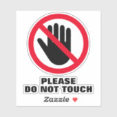 Sticker Veuillez ne pas toucher le panneau d'avertissement (Feuille)