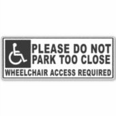 Sticker Veuillez ne pas vous garer trop près demande d'acc (Devant)