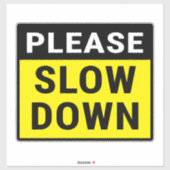Sticker Veuillez ralentir (Feuille)