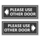 Sticker Veuillez Utiliser Un Autre Signe De Porte Avec Flè (Devant)