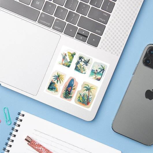 Sticker Vibes (Ordinateur portable avec iPhone)