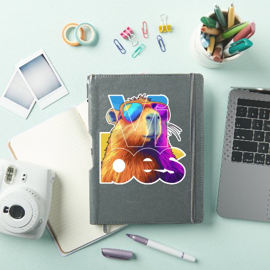 Sticker Vibes Capybara Retro Design (Couverture iPad)