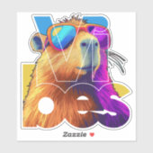 Sticker Vibes Capybara Retro Design (Feuille)