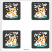 Sticker Vibes Corgi Butt et Nap - Joli chien couché (Feuille)