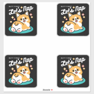 Sticker Vibes Corgi Butt et Nap - Joli chien couché