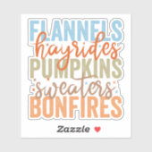 Sticker Vibes d'automne amusantes (Feuille)