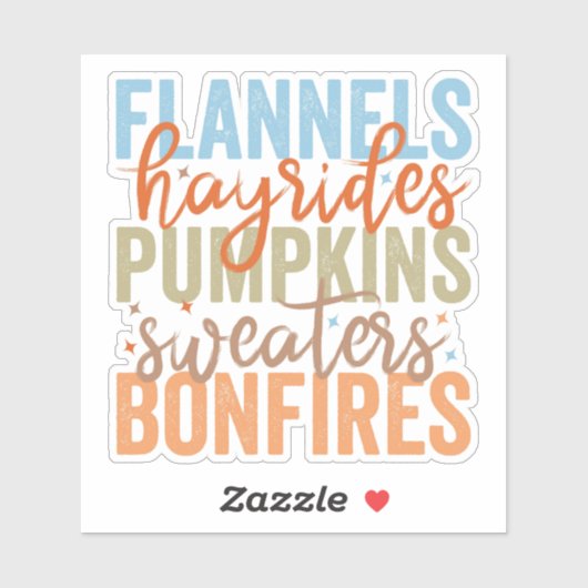 Sticker Vibes d'automne amusantes (Feuille)