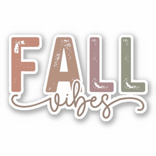 Sticker Vibes d'automne arc-en-ciel (Devant)