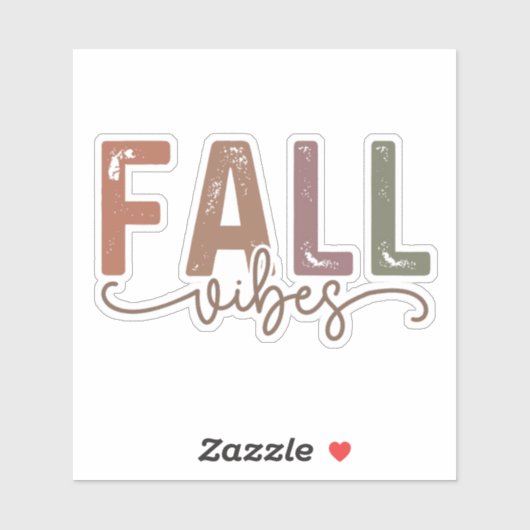 Sticker Vibes d'automne arc-en-ciel (Feuille)