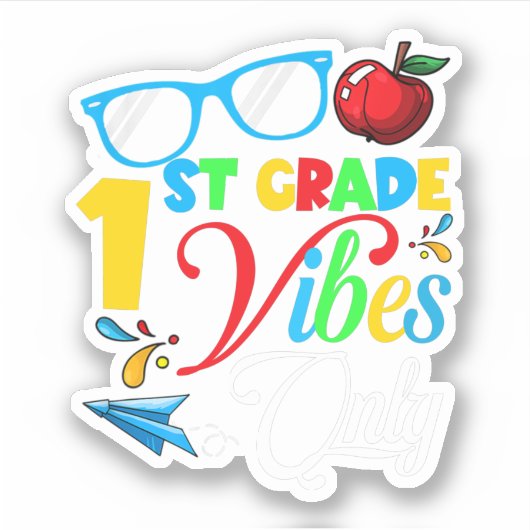 Sticker Vibes De 1Ere Année Seulement Retour À L'École Cut (Devant)