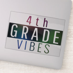 Sticker Vibes de 4e année retour à l'autocollant scolaire