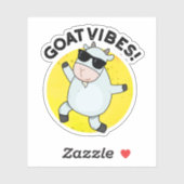Sticker Vibes de chèvre amusant Good Vibes Animal Pun (Feuille)
