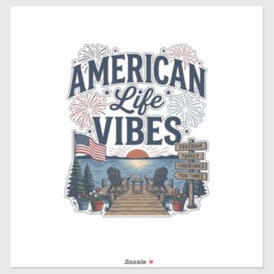 Sticker Vibes de la vie américaine T-shirt vectoriel du la