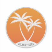 Sticker Vibes de l'île - Palmiers et logo du soleil (Devant)