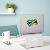 Sticker Vibes de vacances du drapeau jamaïcain Rasta Rasta (Ordinateur portable sur le bureau)