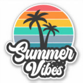 Sticker Vibes d'été avec design de palmiers (Devant)