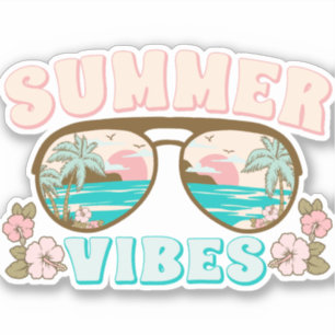 Sticker Vibes d'été Retro Boho