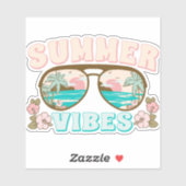 Sticker Vibes d'été Retro Boho (Feuille)