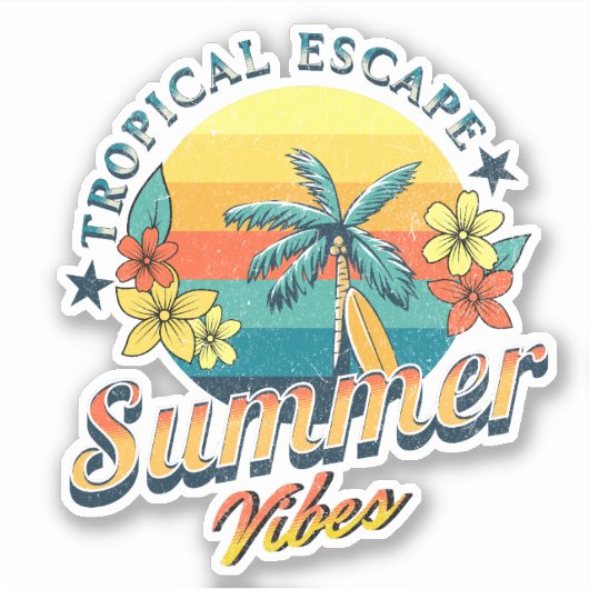 Sticker Vibes d'été - Saut tropical (Devant)