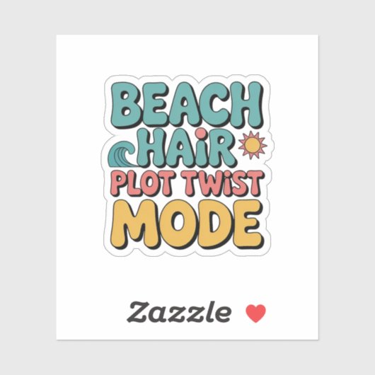 Sticker Vibes d'été Twist Plot Hair Beach (Feuille)