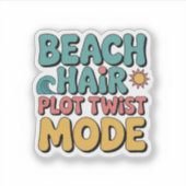 Sticker Vibes d'été Twist Plot Hair Beach (Devant)