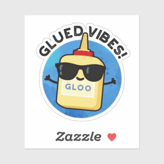Sticker Vibes Gluées Funny Glue Pun (Feuille)