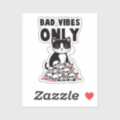 Sticker Vibes incorrectes uniquement - Chat et crânes (Feuille)