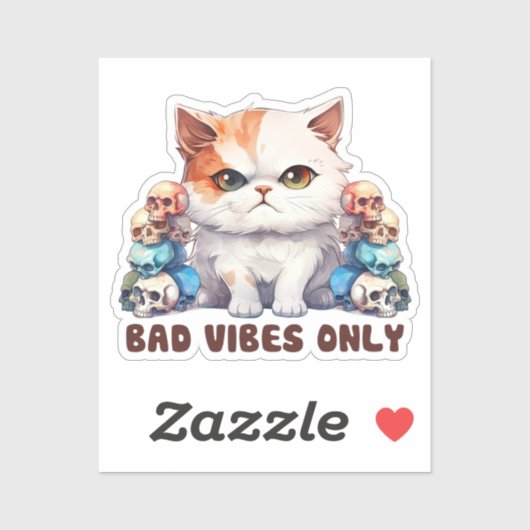 Sticker Vibes incorrectes uniquement - Fierce Chat & Skuls (Feuille)