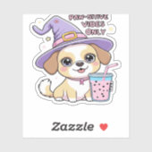 Sticker Vibes Paw-Stive Seulement Chien mignon Avec Bubble (Feuille)