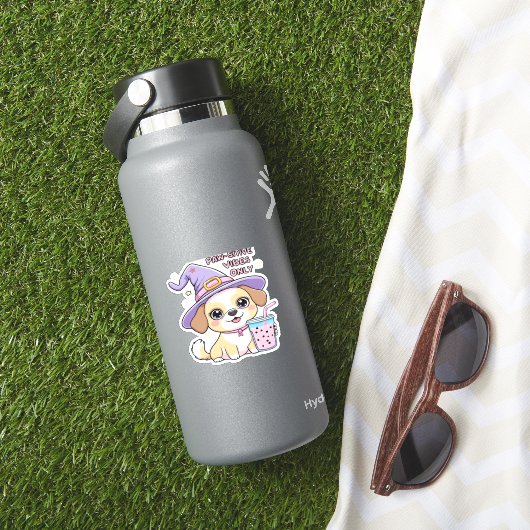 Sticker Vibes Paw-Stive Seulement Chien mignon Avec Bubble (HydroFlask Insitu)